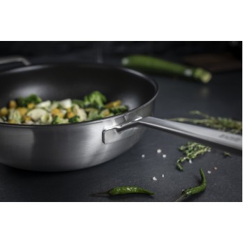 Kuhn Rikon Culinary Fiveply Wok m/deksel rvs 28 cm. non stick
