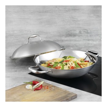 Kuhn Rikon High Dome Wok rvs multiply 32 cm. 2 handgrepen