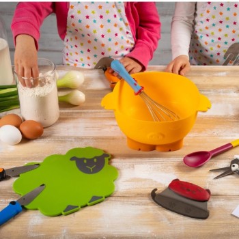 Kuhn Rikon Chefclub Kinderset 2 dlg. Snijplank/wiegemes