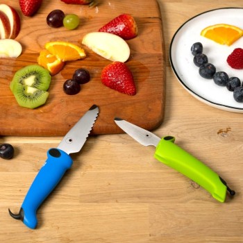 Kuhn Rikon Chefclub Kindermessen set 2 dlg. hond blauw/groen