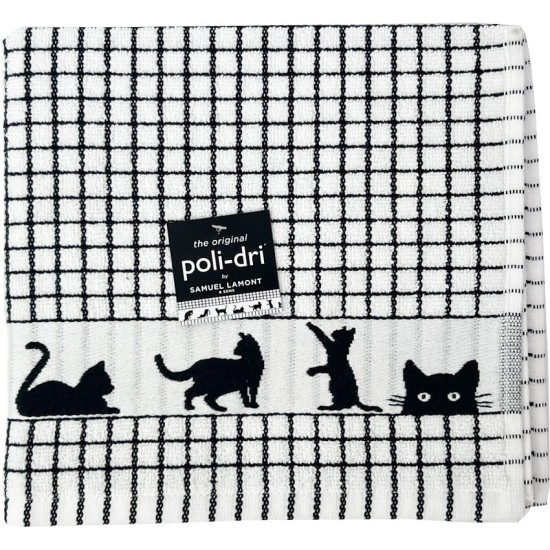 Samuel Lamont Poll-dri Theedoeken Jacquard Black / Cats